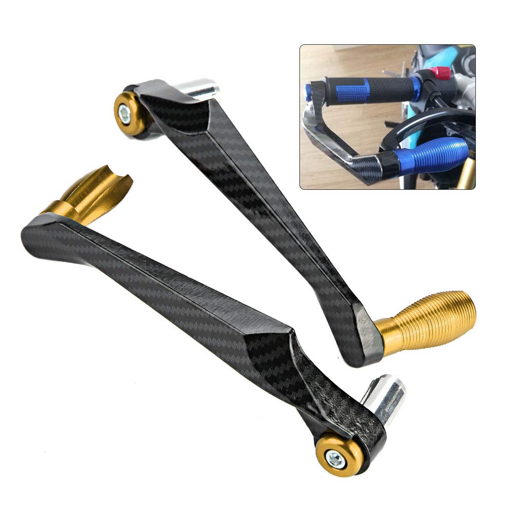 Paraleve Moto, Universale 7/8 Pollici in Lega di Alluminio Manubrio Freno Frizione Protezione Mano Leva Moto(Oro)