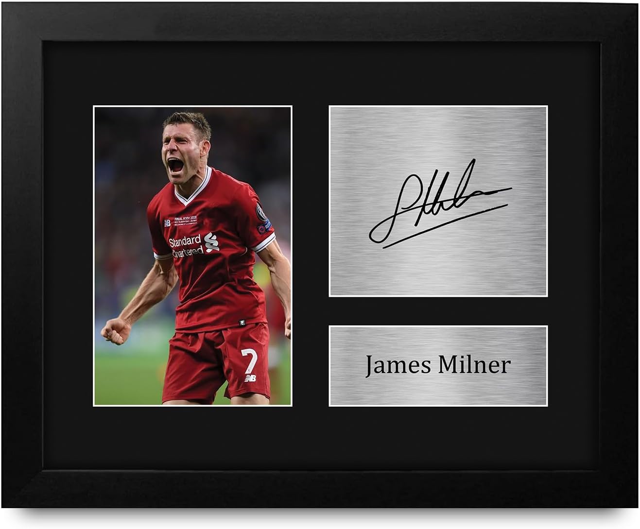 HWC Trading James Milner Liverpool Gifts Printed Signed Autograph Picture for Soccer Fans and Supporters - US Letter Framed (ID-008165)