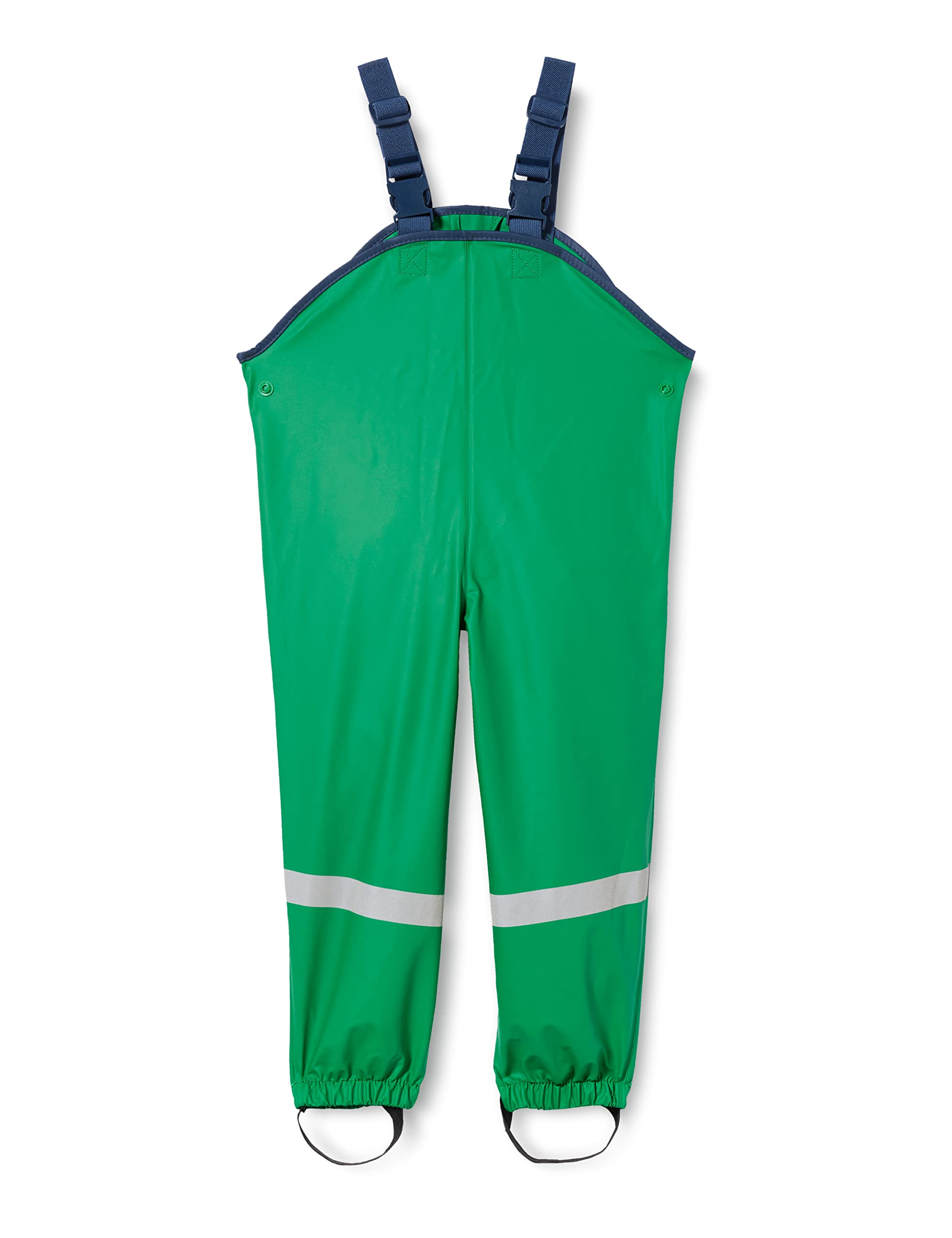Playshoes Girl's Waterproof Rain Dungarees With Fleece Lining Rain Trousers, Green, 12-18 Months (Size:86 cm)