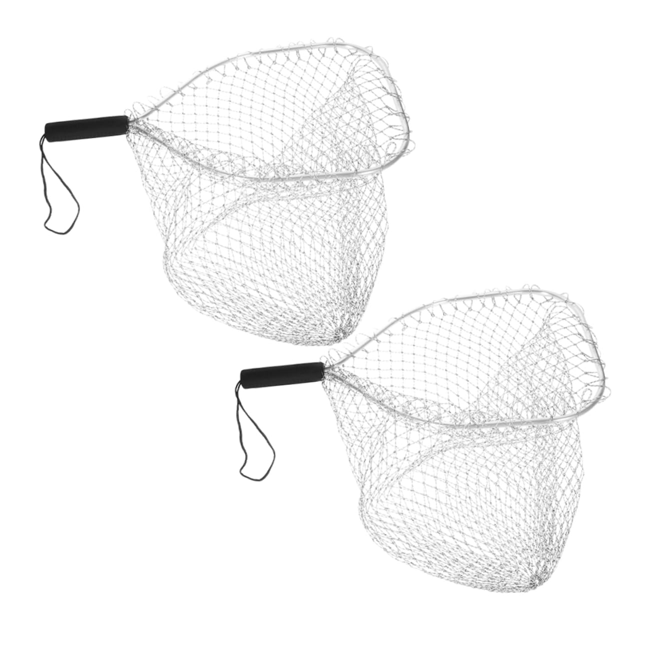 2 Stück Kescher zum Angeln aus Aluminiumlegierung, Beige