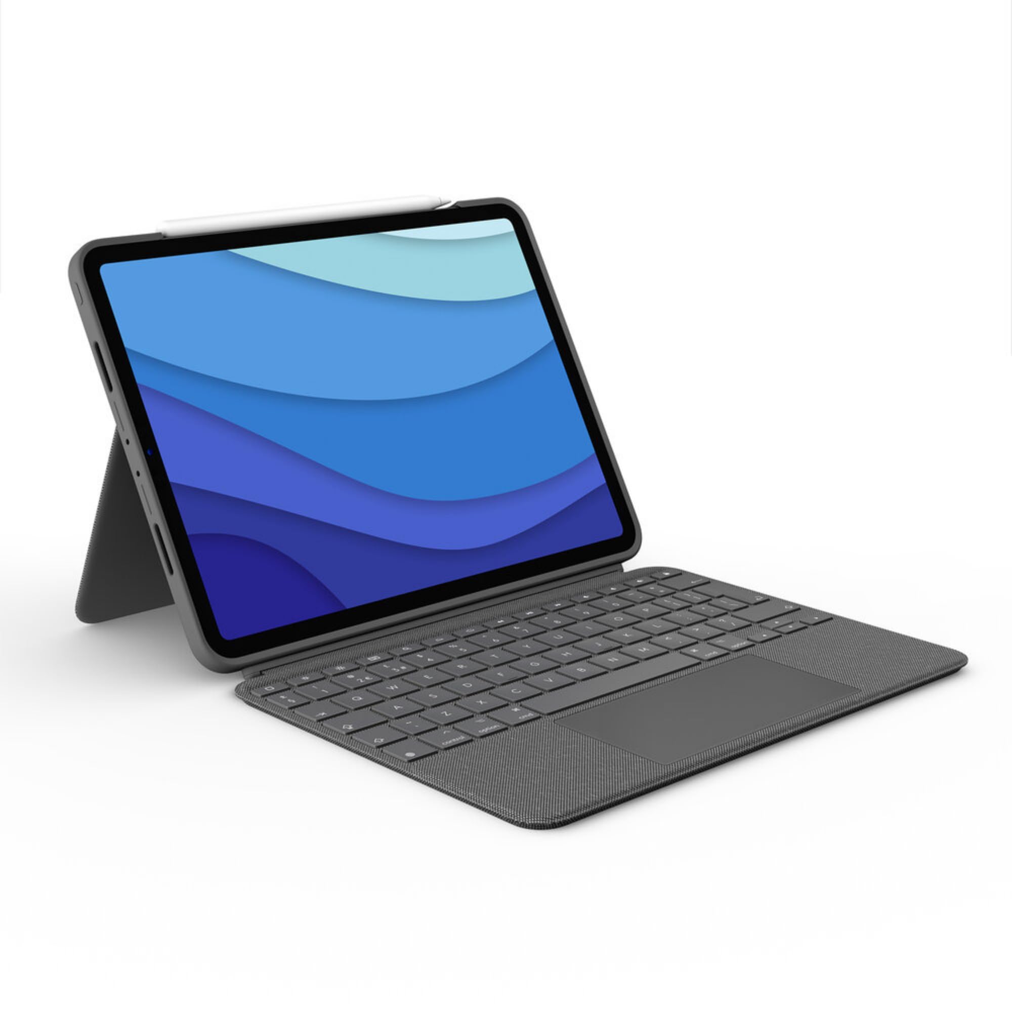 Logitech Combo Touch iPad Pro 11-inch (1st, 2nd, 3rd, 4th gen - 2018, 2020, 2021, 2022) Keyboard Case - Detachable Backlit Keyboard, Click-Anywhere Trackpad - Grey; Arabic Layout