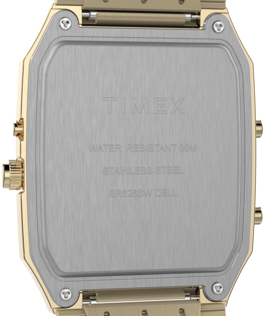 Timex Herren Analog-Digital Quarz Armbanduhr mit einem Edelstahlarmband Q Timex Reissue