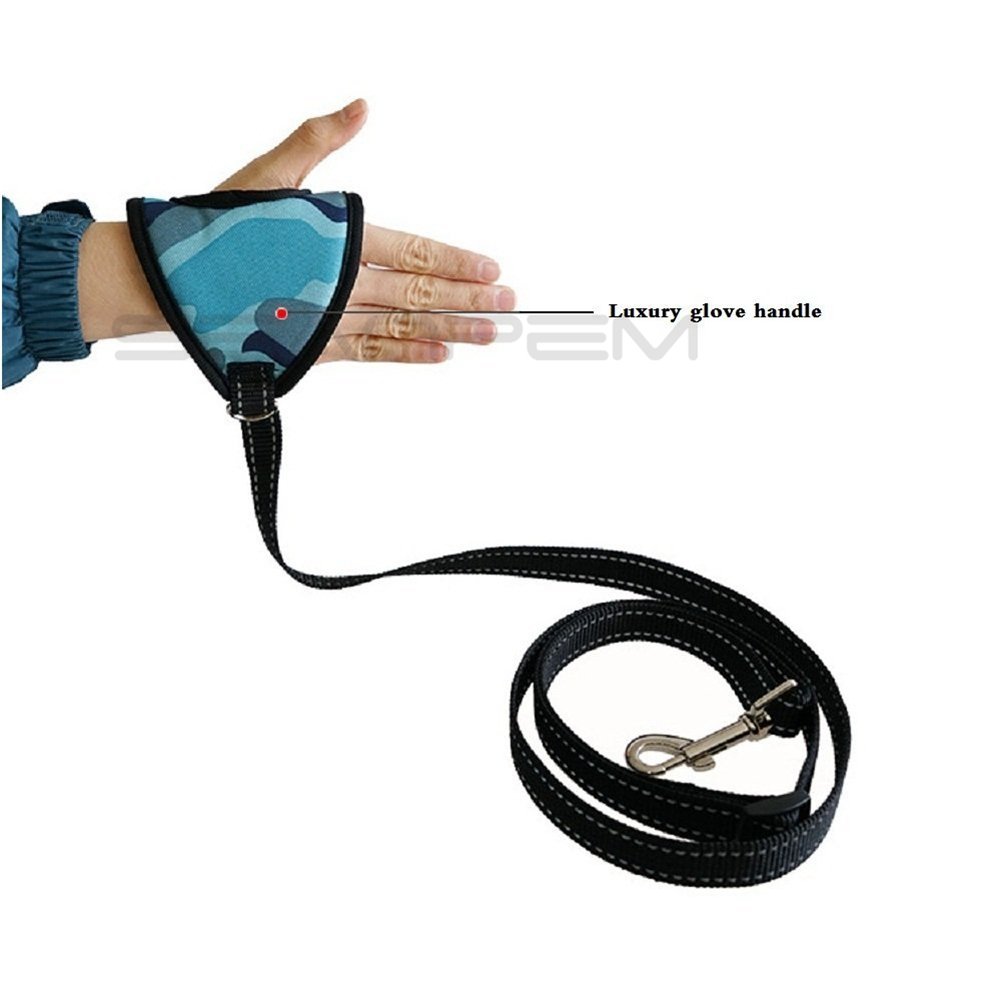 Kaket Reflecterende korte hondenriem met gewatteerde handgreep, sterke korte riem voor hond, korte trainingslijnen voor middelgrote en grote honden (32 cm, zwart