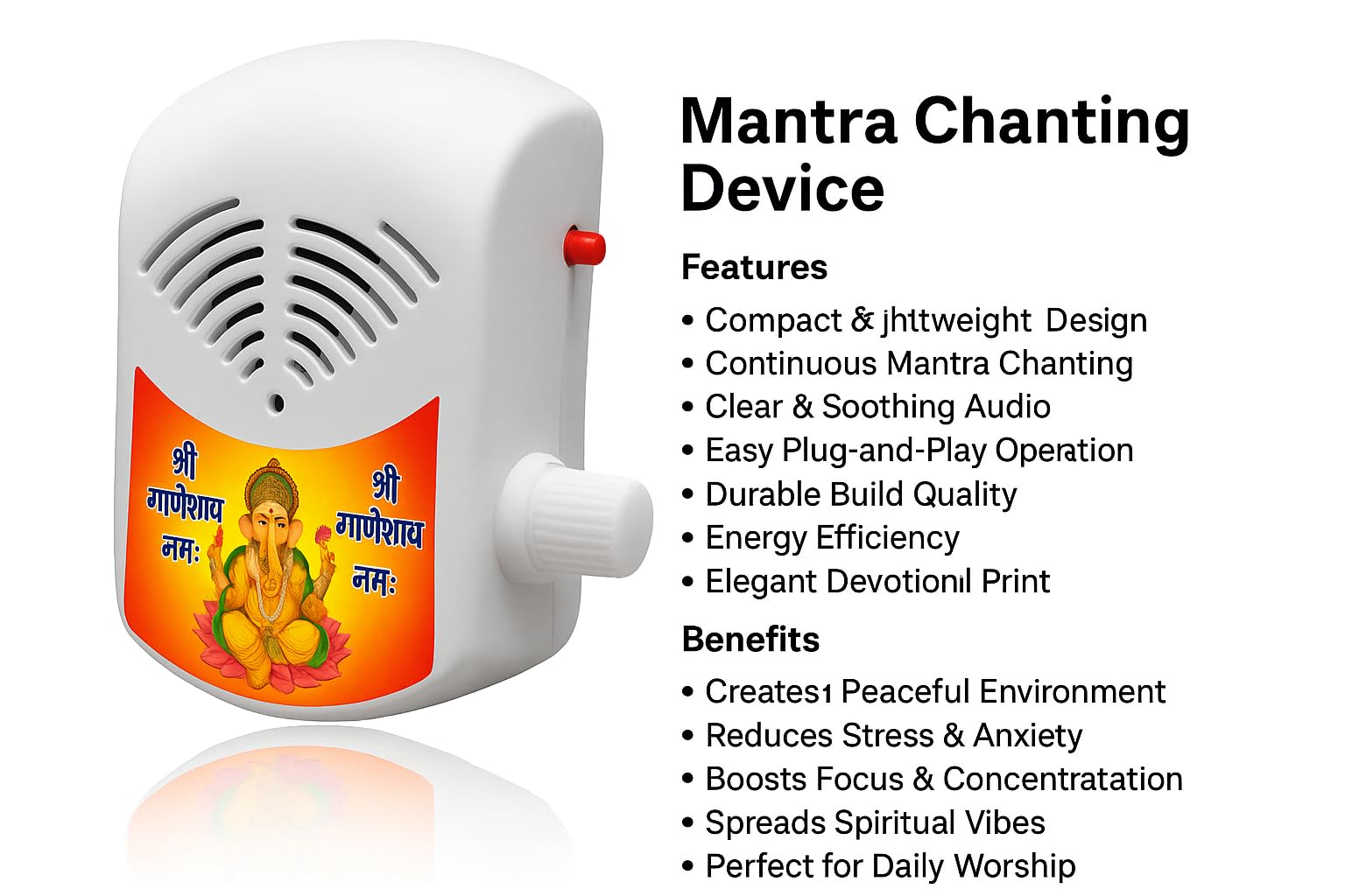 KBV 35 iN 1 Gayatri Mantra Chanting Device for Home. Office & Temple | Hindu God Maha Mritunjaya Mantra, Ganesh, Hanuman, Krishna, Ram Mantra Chanting Machine, Mantra Chanting Box 3
