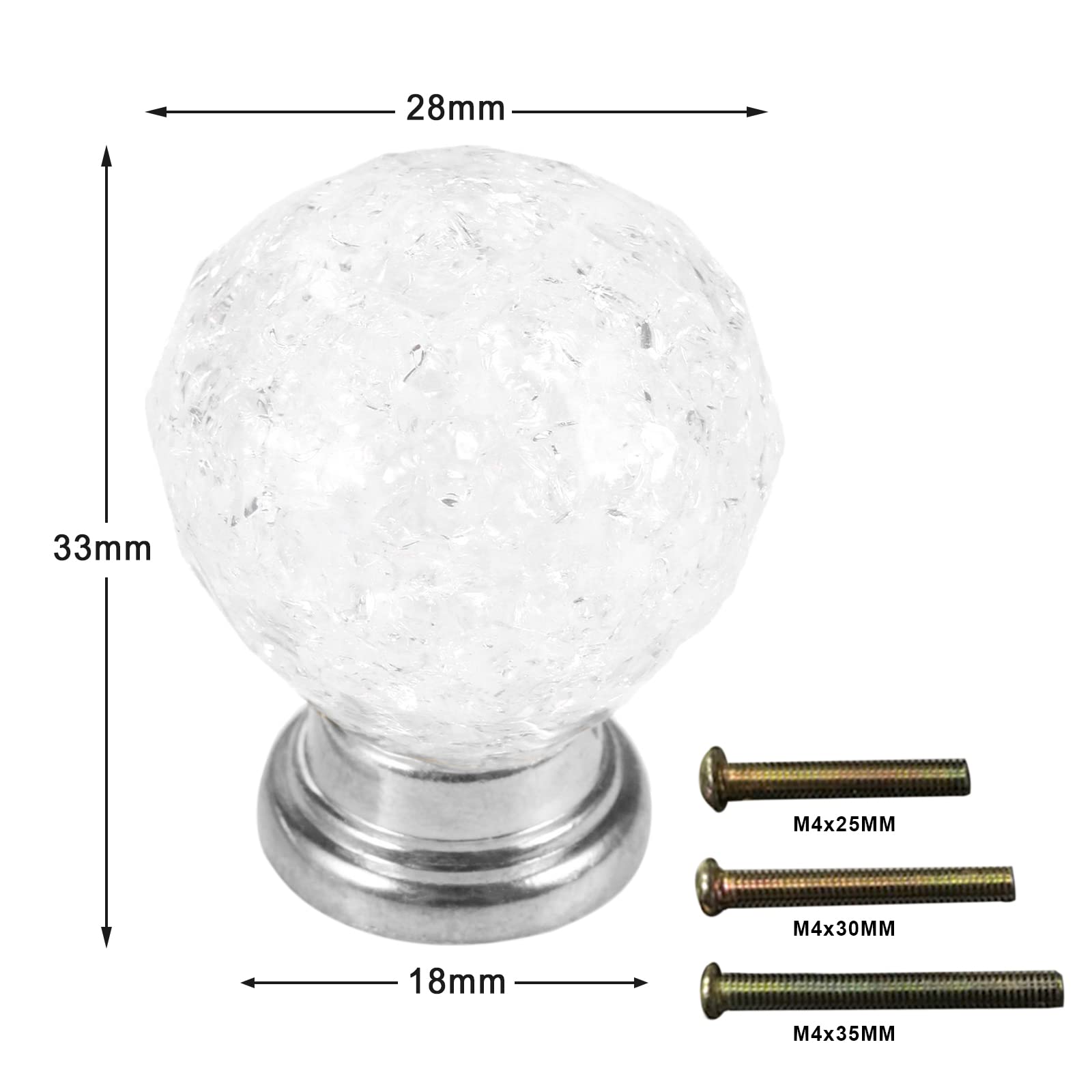 Amazon | Lemfema つまみ 透明 丸型 28mm 引き出しノブ 引き出し取っ手