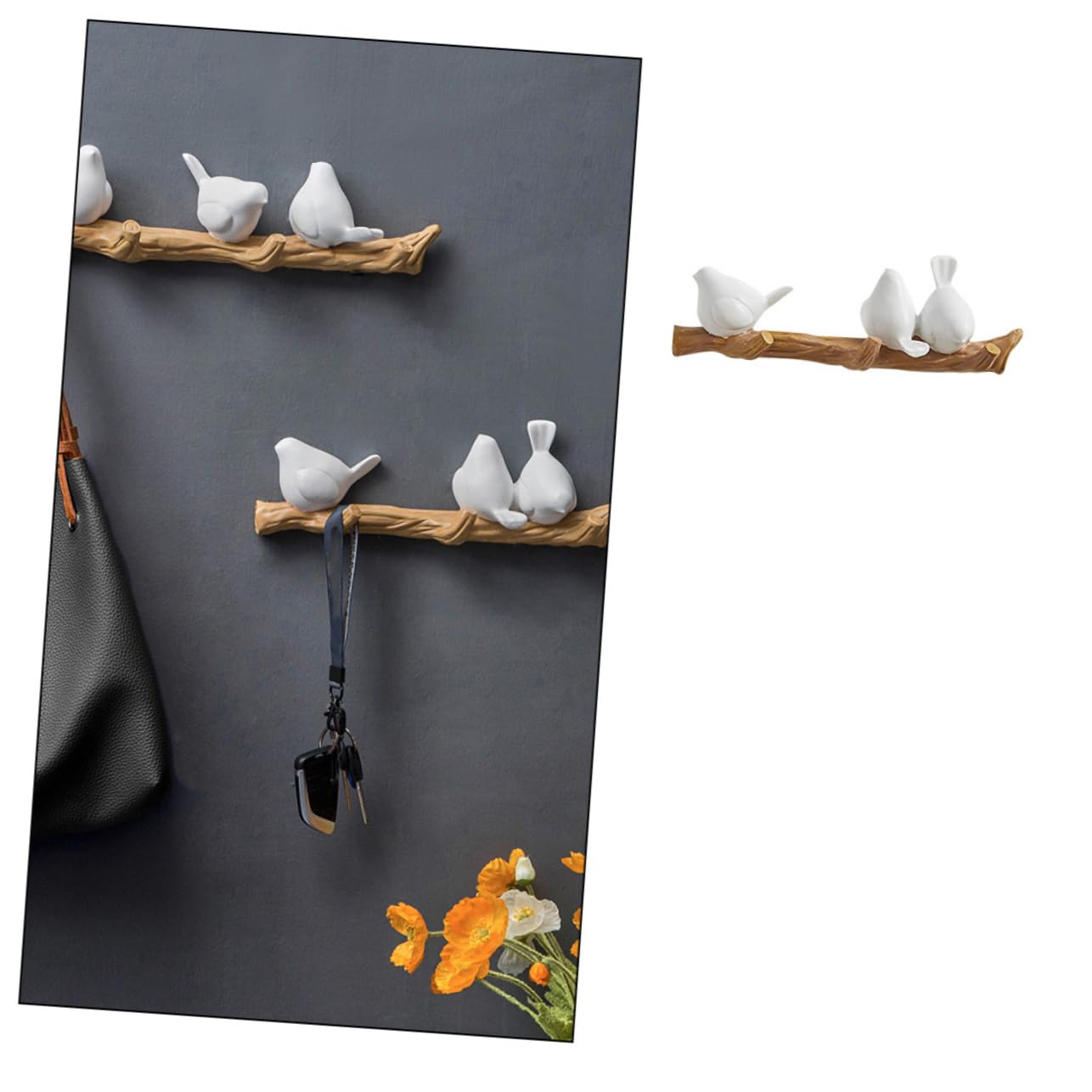 BESTYASH Gancho De Pared Colgador De Pájaros Resina Gancho Perchero Para Abrigo Decoración Hogar