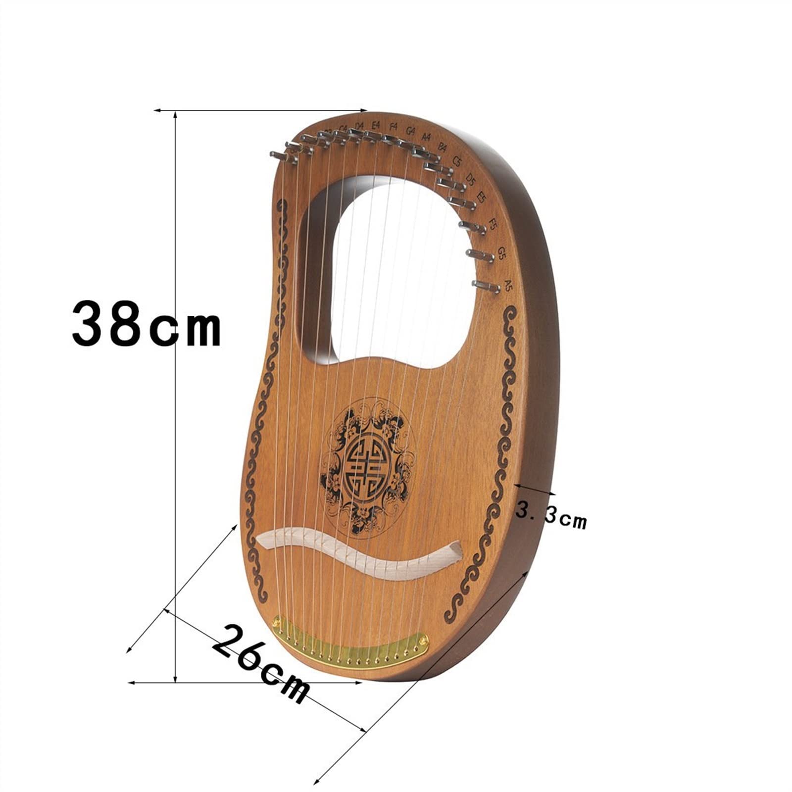 Lyre Harp Strumento Musicale A Lira Portatile Arpa A 16 Corde con Ceppo A Scatola A 16 Corde