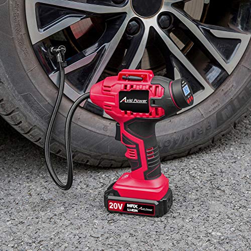 Avid Power Tire Inflator Air Compressor, 20V Cordless Car Tire Pump