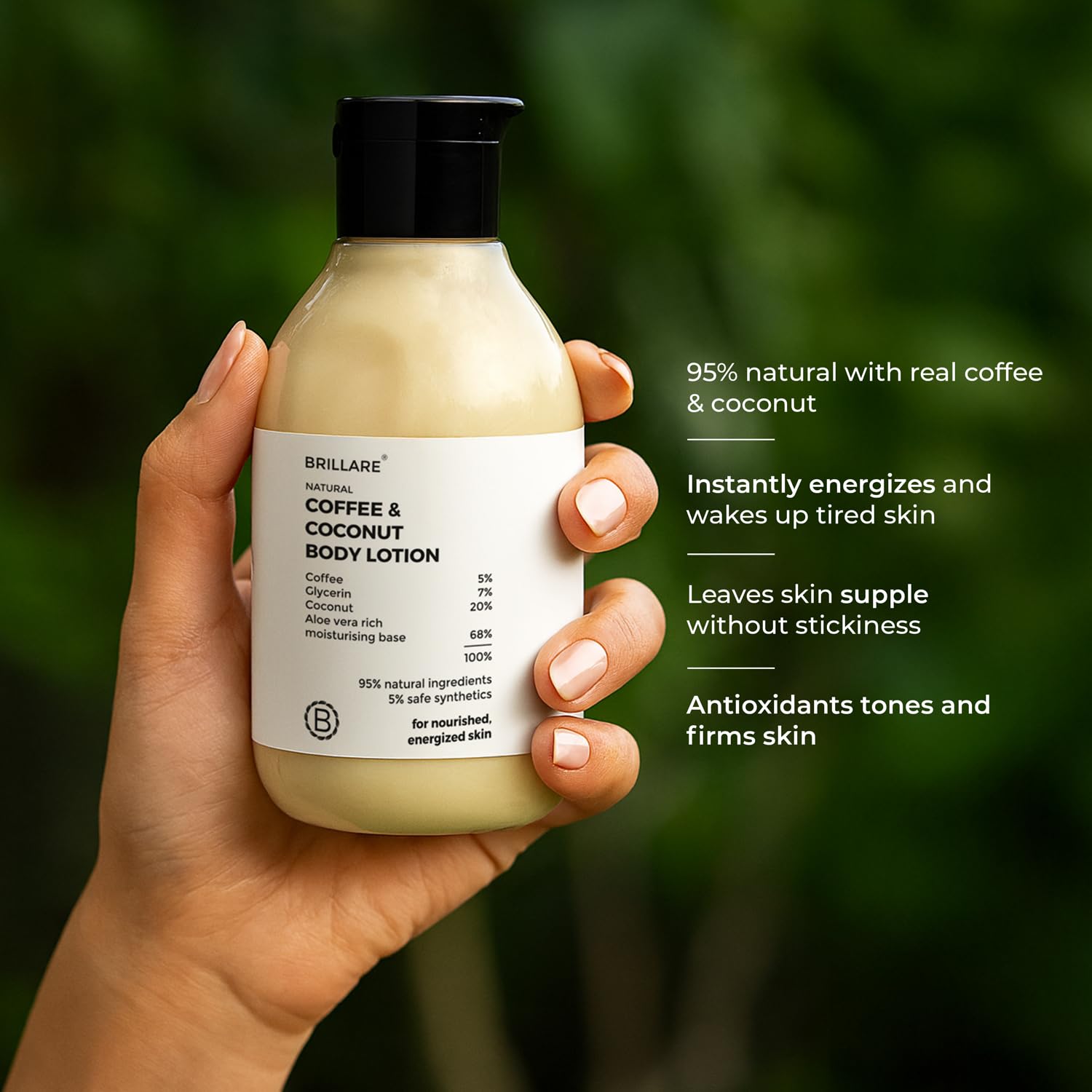BRILLARE Coffee & Coconut Body Lotion for Energized & Moisturised Skin