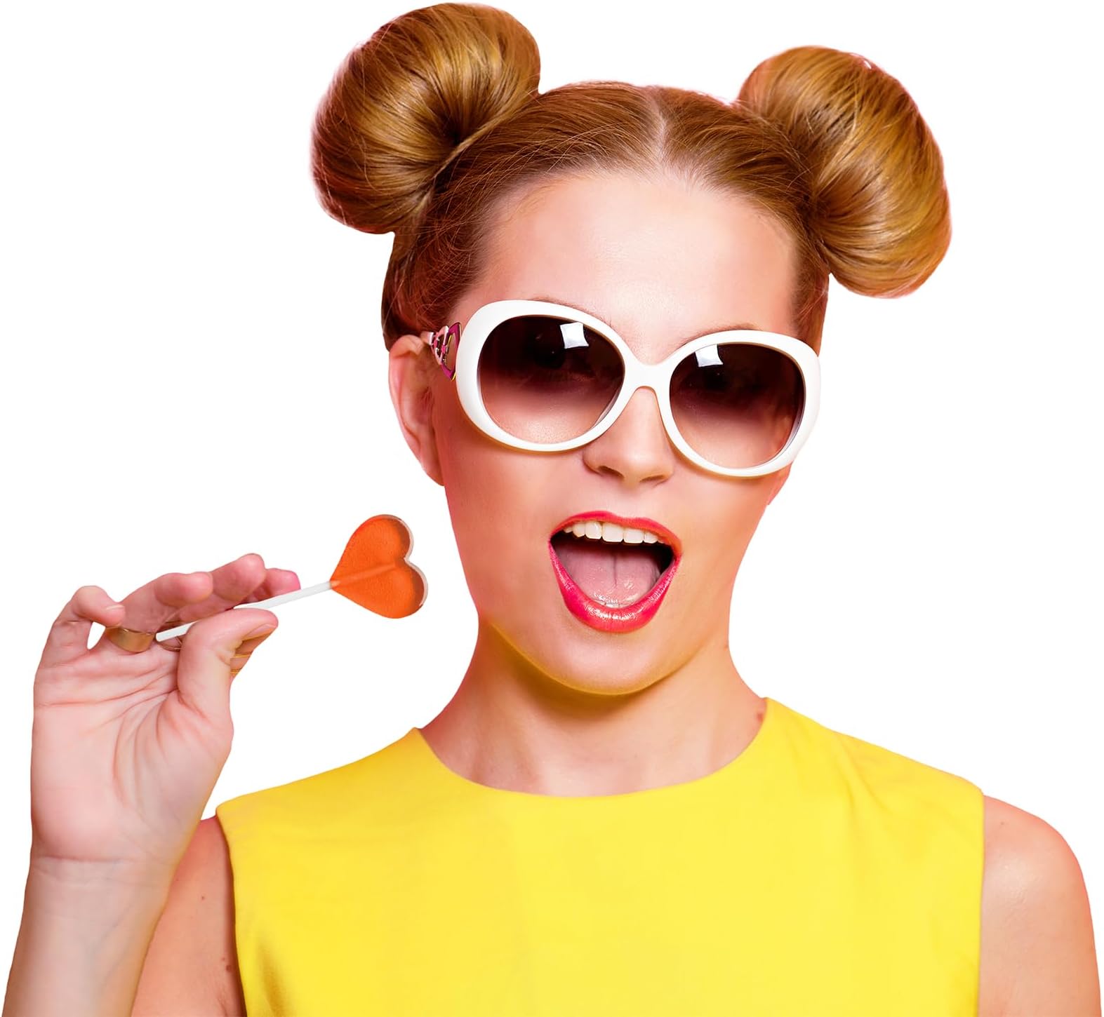 Fruidles Lollipops Mini Heart Shaped Flavored Delicious Lollipop, Individually Wrapped, 5g Lollipop (600 Lollipops, Orange)