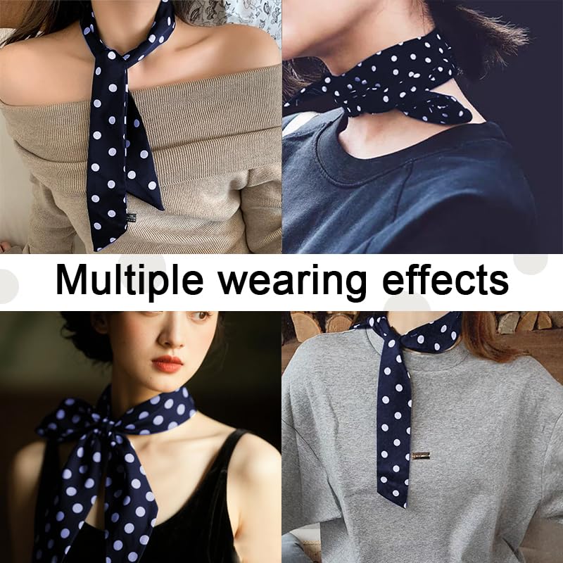 YALLNASL Vintage Cotton Polka Dot Neckerchief Scarf Polka Dot Neck Accessories for Women Girls Retro Party Halloween Costumes3