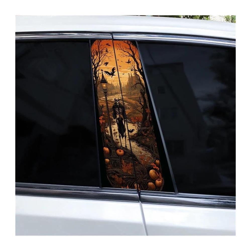 Body Parts 2pcs Car Pillar Stickers Holiday Decorative Horror Decal DIY(D)