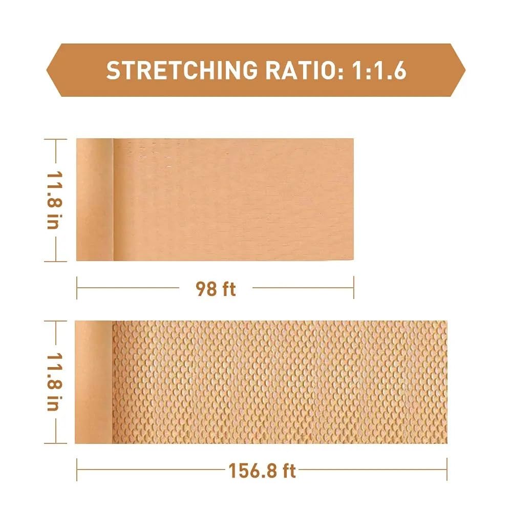 Papel de Embalaje de Panal de Abeja Material de embalaje plegable de panal, marrón, 30cm, biodegradable, regalo decorativo artesanal, mejora la eficiencia del embalaje, papel acolchado(Brown 30cmx20m)