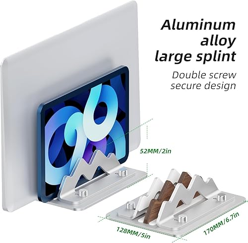 Miniatura 4 de Soporte vertical de aluminio para portátilMacBookiPad, soporte vertical de aluminio, base vertical de compatibilidad universal, ancho de ranura