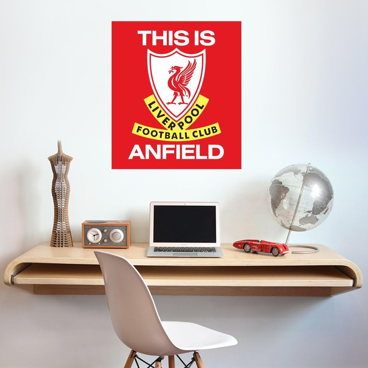 Themed Liverpool FC Wall Sticker - This is Anfield Retro Wall Decal Football Art Mural (60cm height x 50cm width)