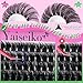 Yaiseiko Lash Clusters Kit 100D+200D Thick Volume Eyelash Clusters Kit 12-25mm Wispy Individual Lashes D Curl Long Cluster with Lash Bond and Seal Waterproof DIY Lash Extension Kit(KIT-280PCS)
