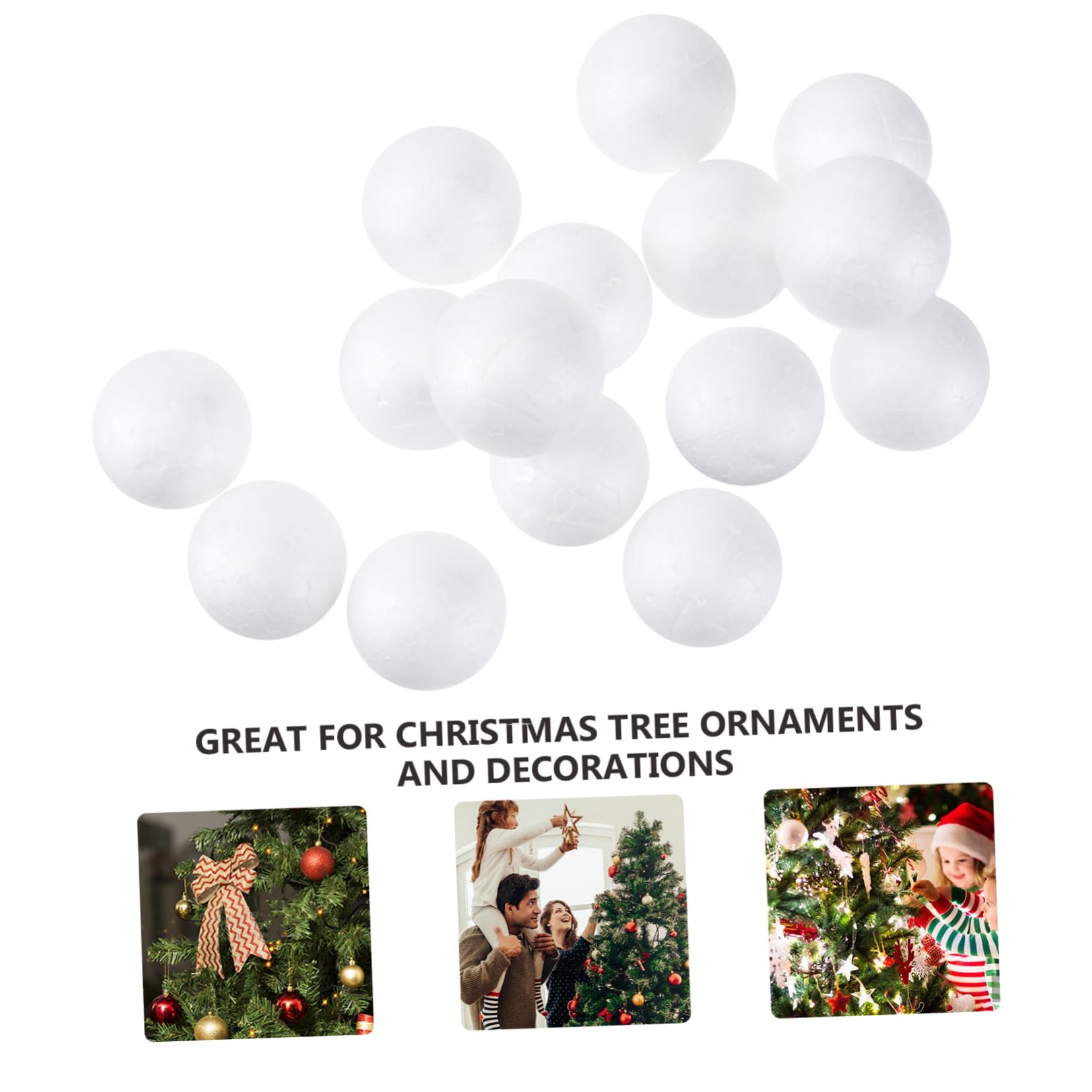 HOODANCOS 100pcs White Polystyrene Balls for DIY Crafts Wedding Decorations and Christmas Ornaments Solid Round Spheres for Arts Modeling and Festive Celebrations - Image 3