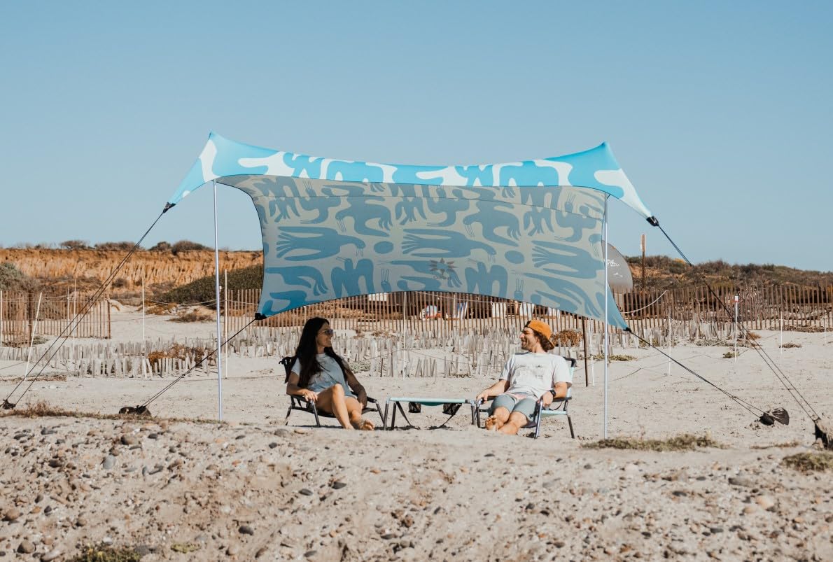 Neso Tents Grande Beach Tent, 2.1 m(7ft) Tall, 2.7m(9ft) x 2.7m(9ft), Reinforced Corners and Cooler Pocket (Coastal Birds) — image 1