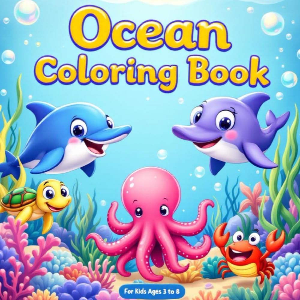 Ocean Adventure Coloring Book for Kids Ages 3-8: Fun Sea Creatures, Underwater Scenes, Sharks, Dolphins & More | Early Learning Coloring & Activity ... Coloring Journey for Little Artists