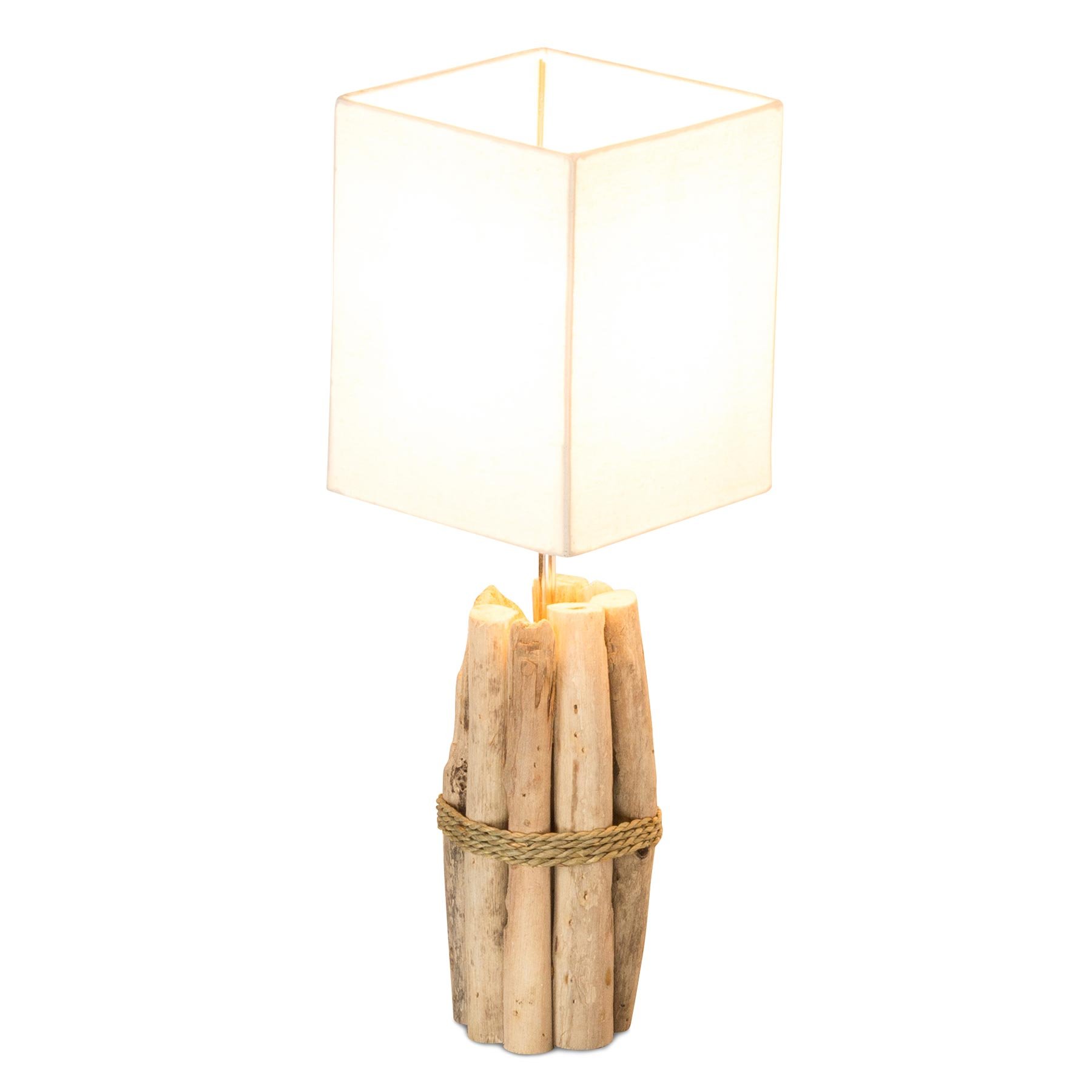 levandeo Tischlampe Treibholz B x H x T 17x50x17cm Holz Braun Beige Unikat Tischleuchte Design