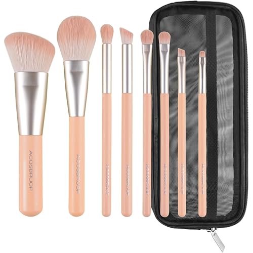 Professional Makeup Brush Set, 8 Piece Cosmetic Brushes with Travel Case