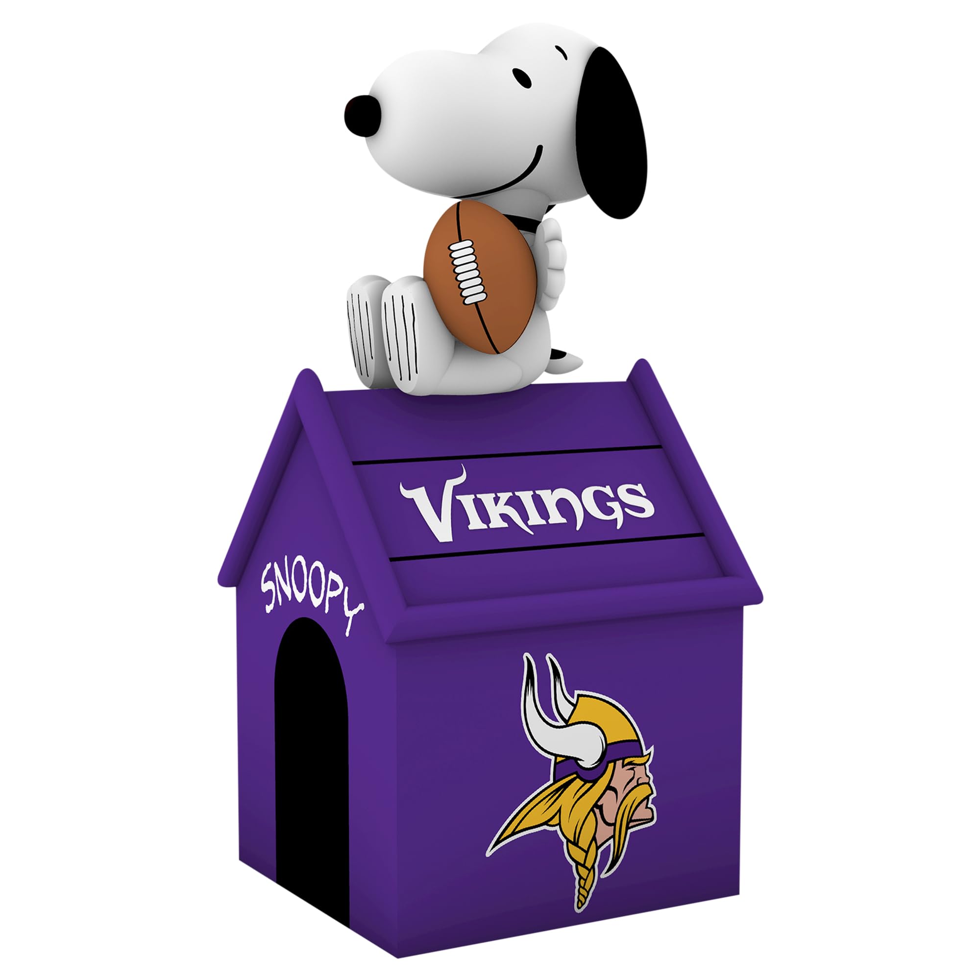 Sporticulture NFL Minnesota Vikings Inflatable Snoopy Dog House with LED Lights, Built-in Blower & Tether Rope - 32" x 28" x 62" Balloon Merchandise