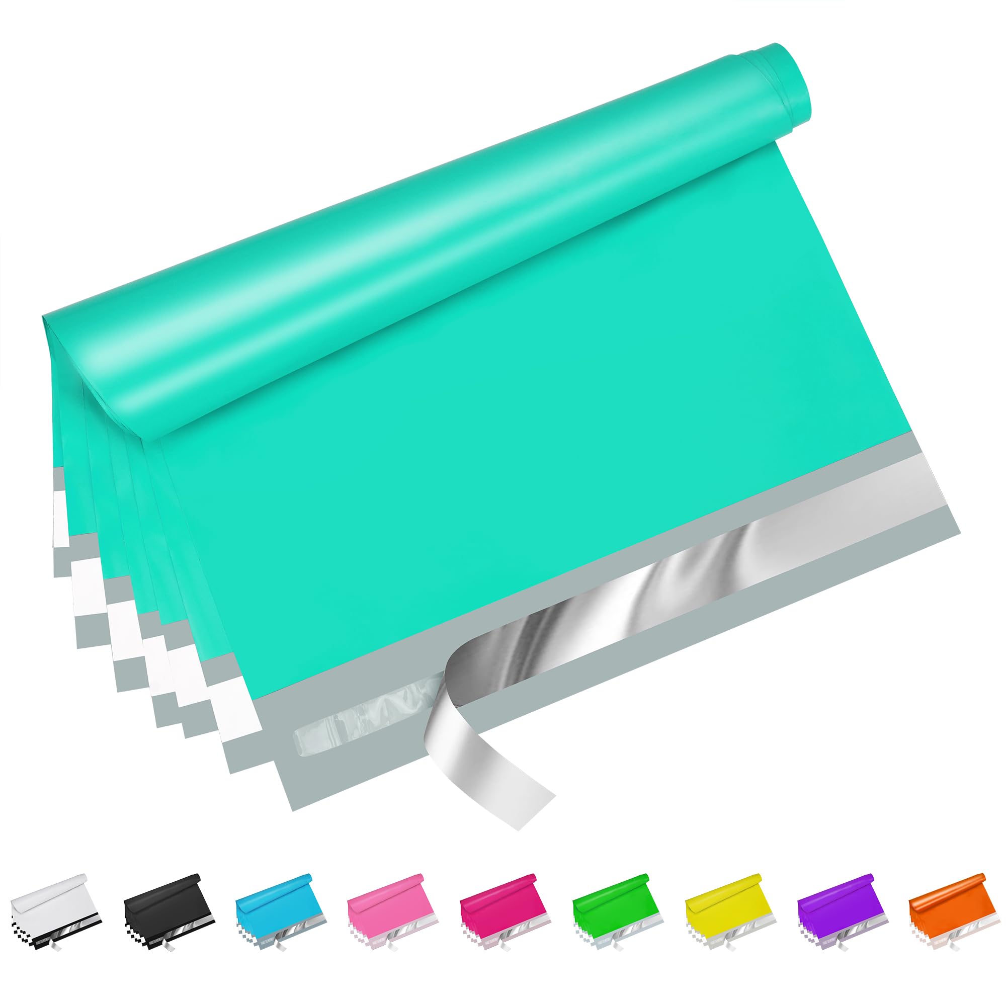 Jowlroel Teal Poly Mailers 6x9 Inch 100 Pcs, Strong Adhesive Shipping Bags for Clothing, Self-Sealing and Waterproof Mailing Envelopes, Privacy