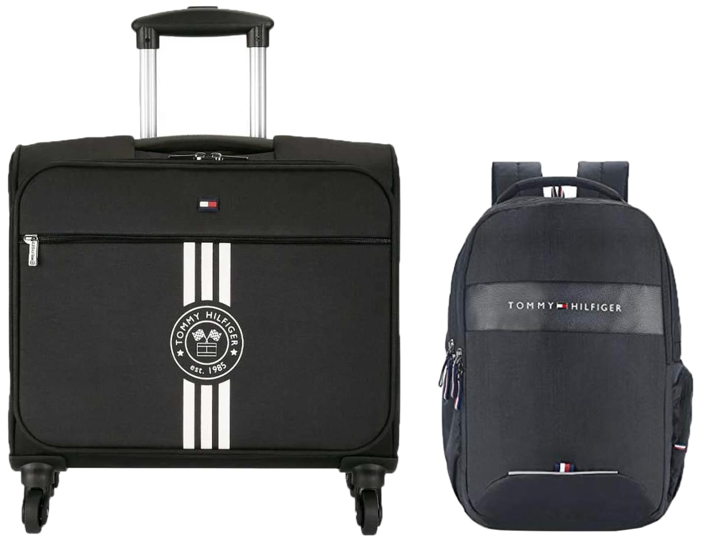 Tommy Hilfiger Polyester Soft 45 Cms Luggage- Suitcase(8903496163896_Dark Black) (B0BDS1JGXK) Amazon Price History, Amazon Price Tracker