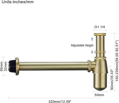 Miniatura 5 de Kit de tubo de drenaje de entrada deslizante de 1-14 pulgadas, kit de tubo de drenaje de entrada ajustable para lavabo para lavabo, kit de trampa en