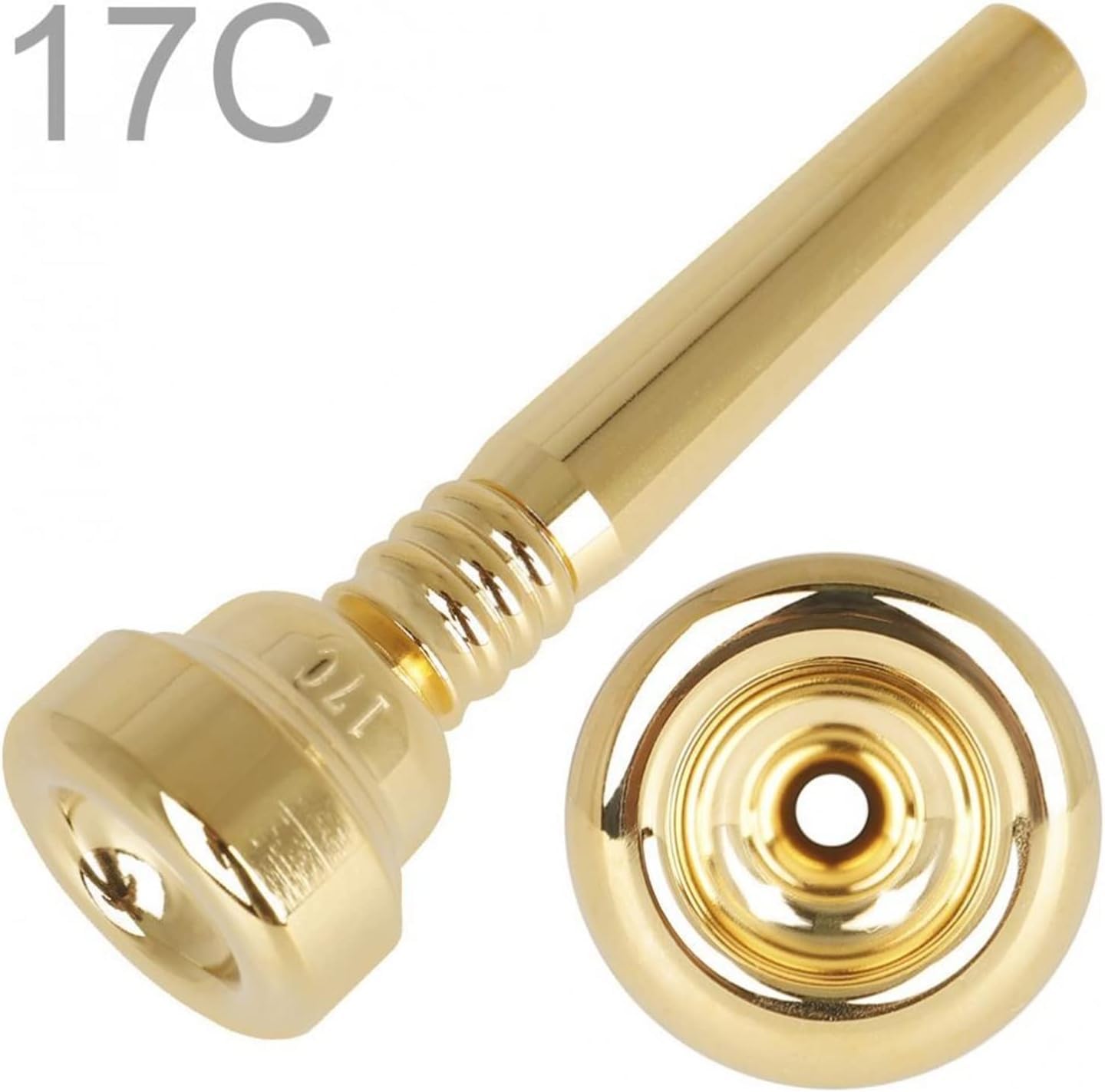 17c Bocchino per Tromba Bocchino per Tromba Professionale in Ottone con Tono Ricco, Gold, 3.43 * 1.06 * 1.06 Inches