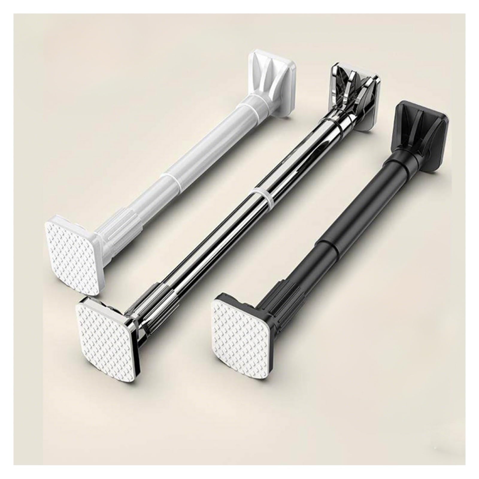 Barra Cortina Tensora Ajustable En Acero Inoxidable, Extensible 4,3-7,2 Ft, Estilo Industrial, Sin Taladrar, para Baño, Dormitorio, Interior Y Exterior(Silver,130-220cm(4.3-7.2ft))