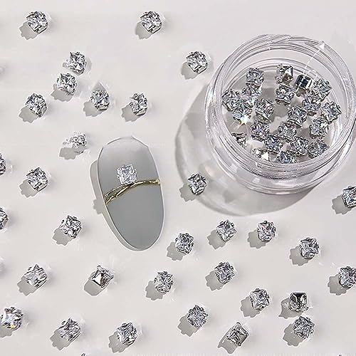 10 unidades de diamantes de imitación para arte de uñas decoración de uñas de diamante accesorios de uñas de lujo adornos cuadrados de manicura