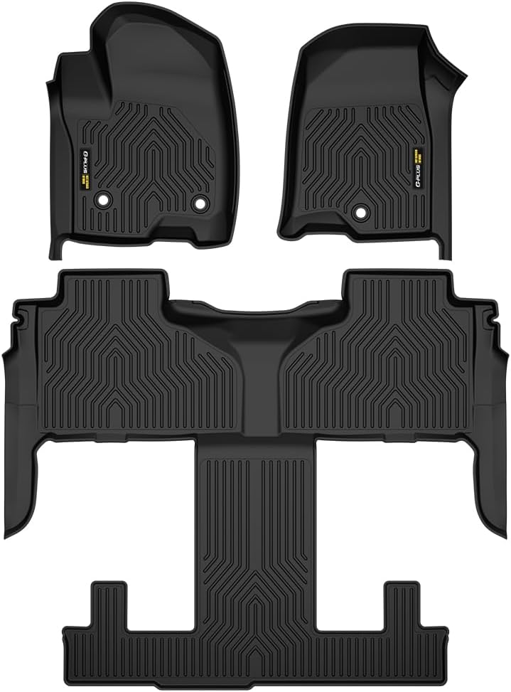 Photo 1 of G-PLUS Floor Mats Liners Compatible with Chevy Tahoe/GMC Yukon 2021-2024 2025 Cagro Liner All Weather Full Cover Protection Front & 2nd Row Floor Liners Black