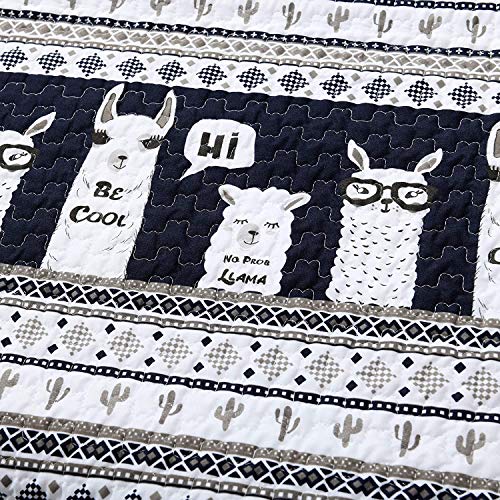 Lush Decor Navy Llama Striped 6-Piece Daybed Cover Bed Set #TOP3