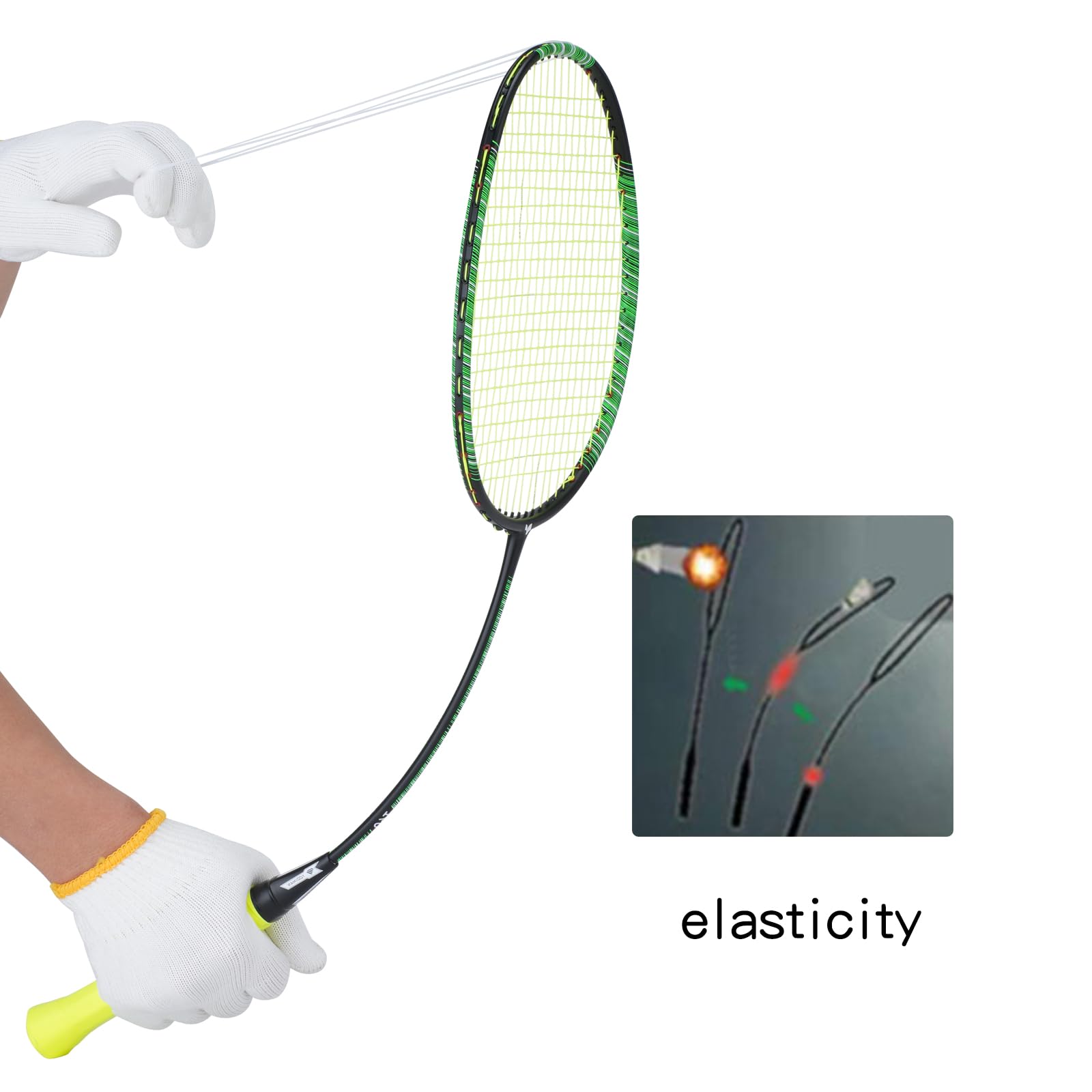 YPyroblaze 4-Pack Ultra-Lightweight Graphite Badminton Rackets | High-Elasticity Graphite Shaft & Frame | Pre-Wrapped Grip Ready to Use | Enhanced Speed & Control for Players (Celeste)