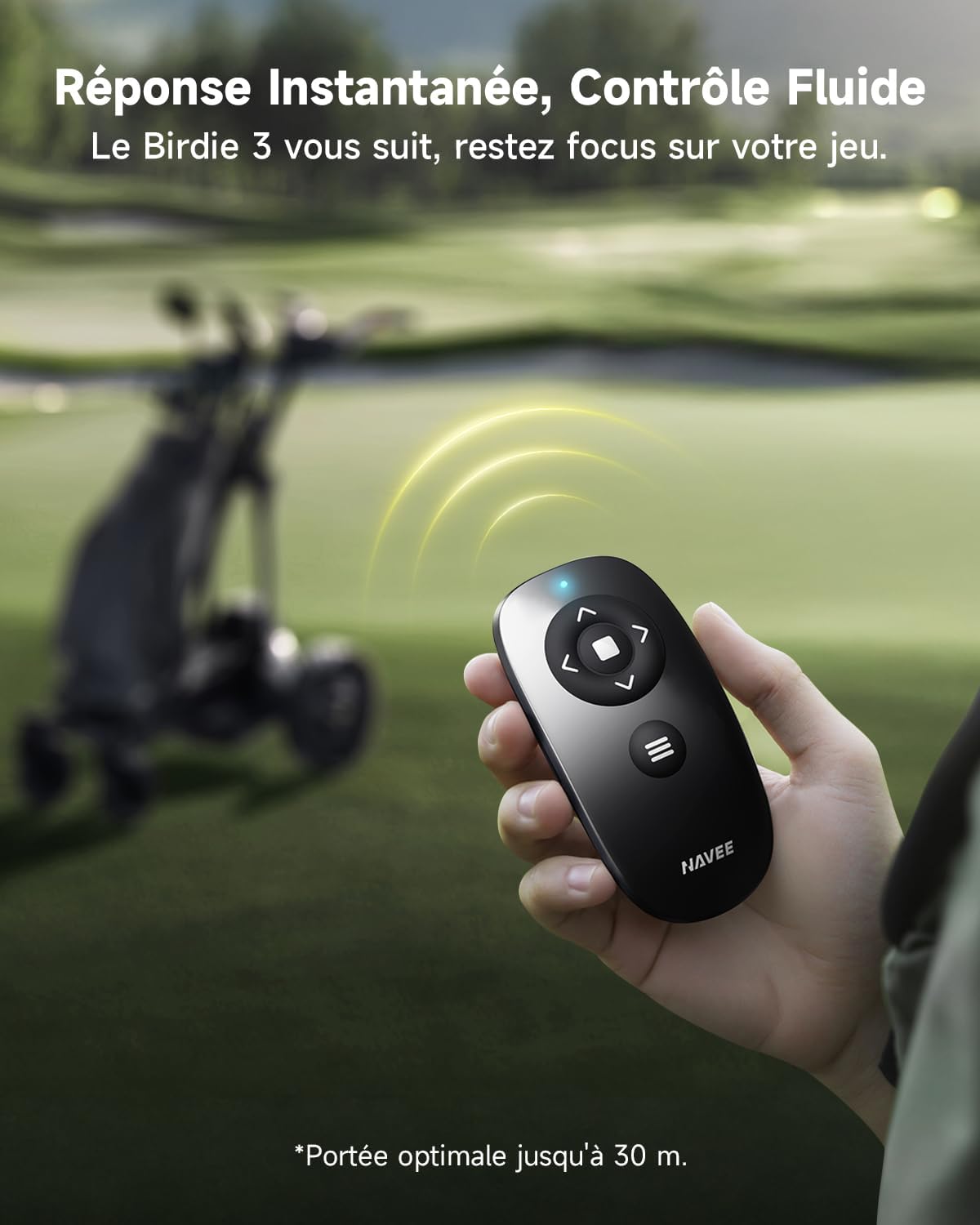 NAVEE Birdie 3X Carrito de Golf Eléctrico con Seguimiento Automático, Batería 36 Hoyos, Ruedas Todoterreno, Plegable