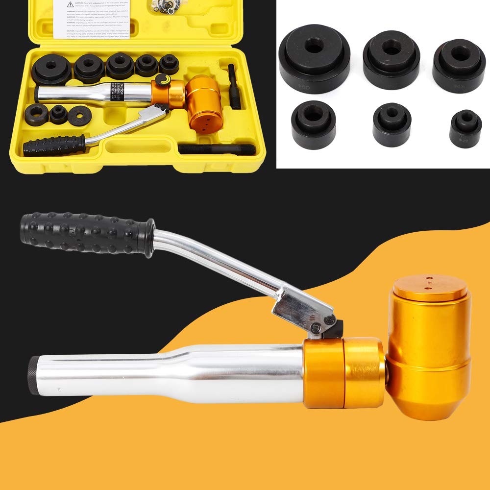 Hydraulische Platte Stanzrohr Werkzeug Hydraulische Blechlocher Satz Hydraulik Metall Stanzen Stahlplatte Puncher 22.5-60.8mm Lochschneider Punch Blechstanze Stanzlocher Stanzrohr Kit 90kn