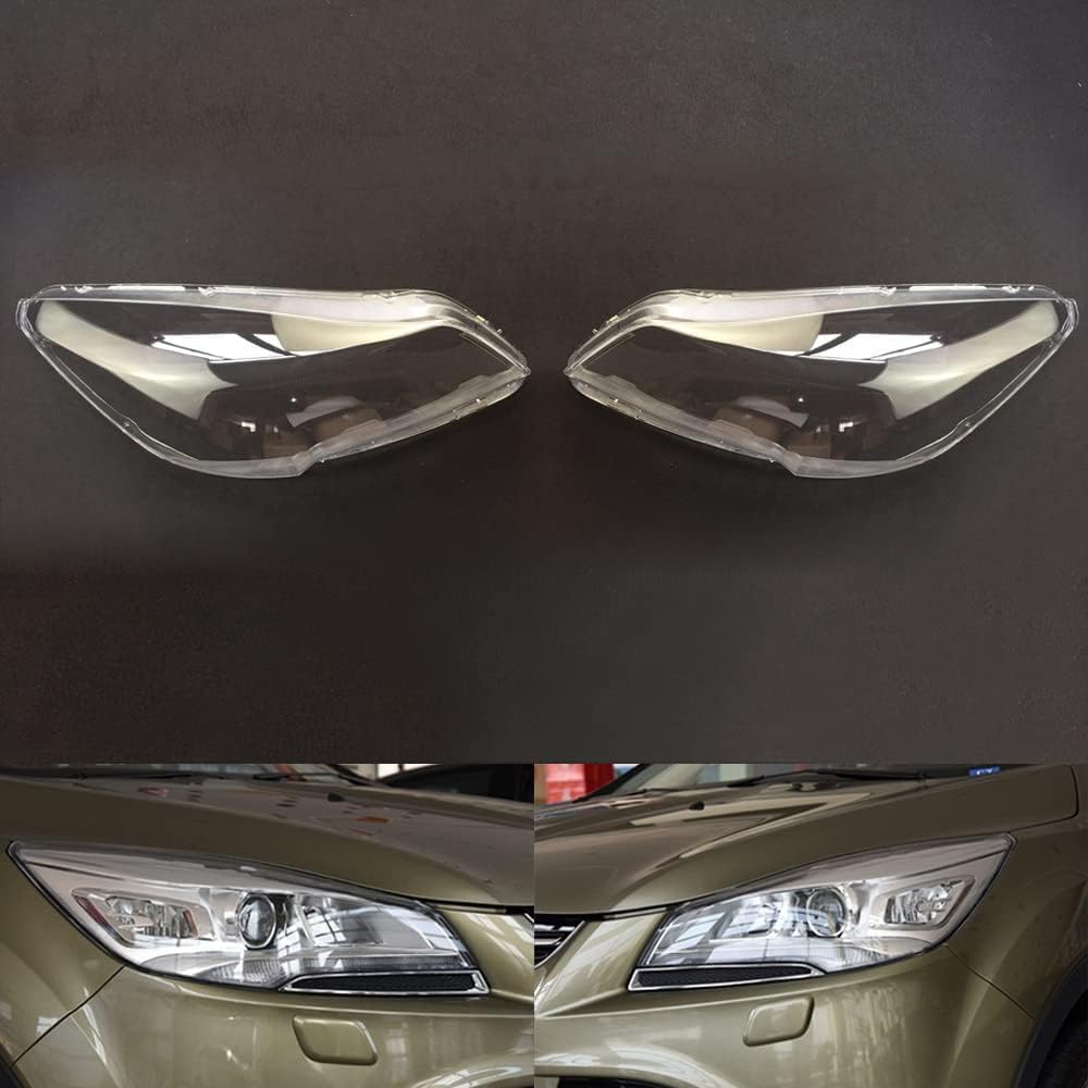 Headlight Lens Cover Headlight Headlamp Lense Clear Lens Cover for Ford Escape 2013-2016 Clear PC 1 Pcs Car (a Pair)
