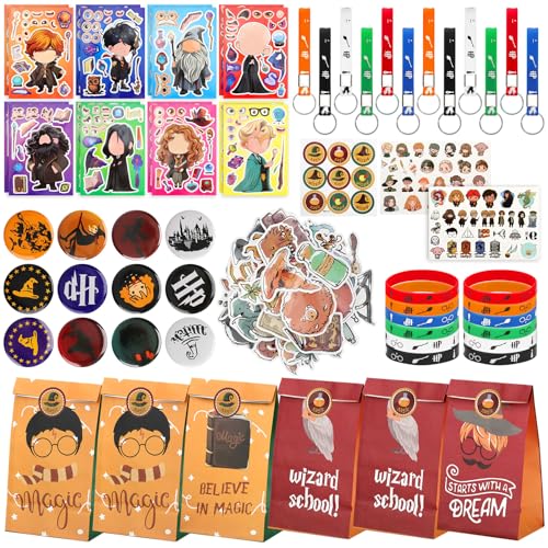 GOTFUN Magic Wizard Party Petit cadeau de fête magicien, décoration d'anniversaire, sacs de fête Wizard, sacs cadeaux, contient des bracelets des badges, des...