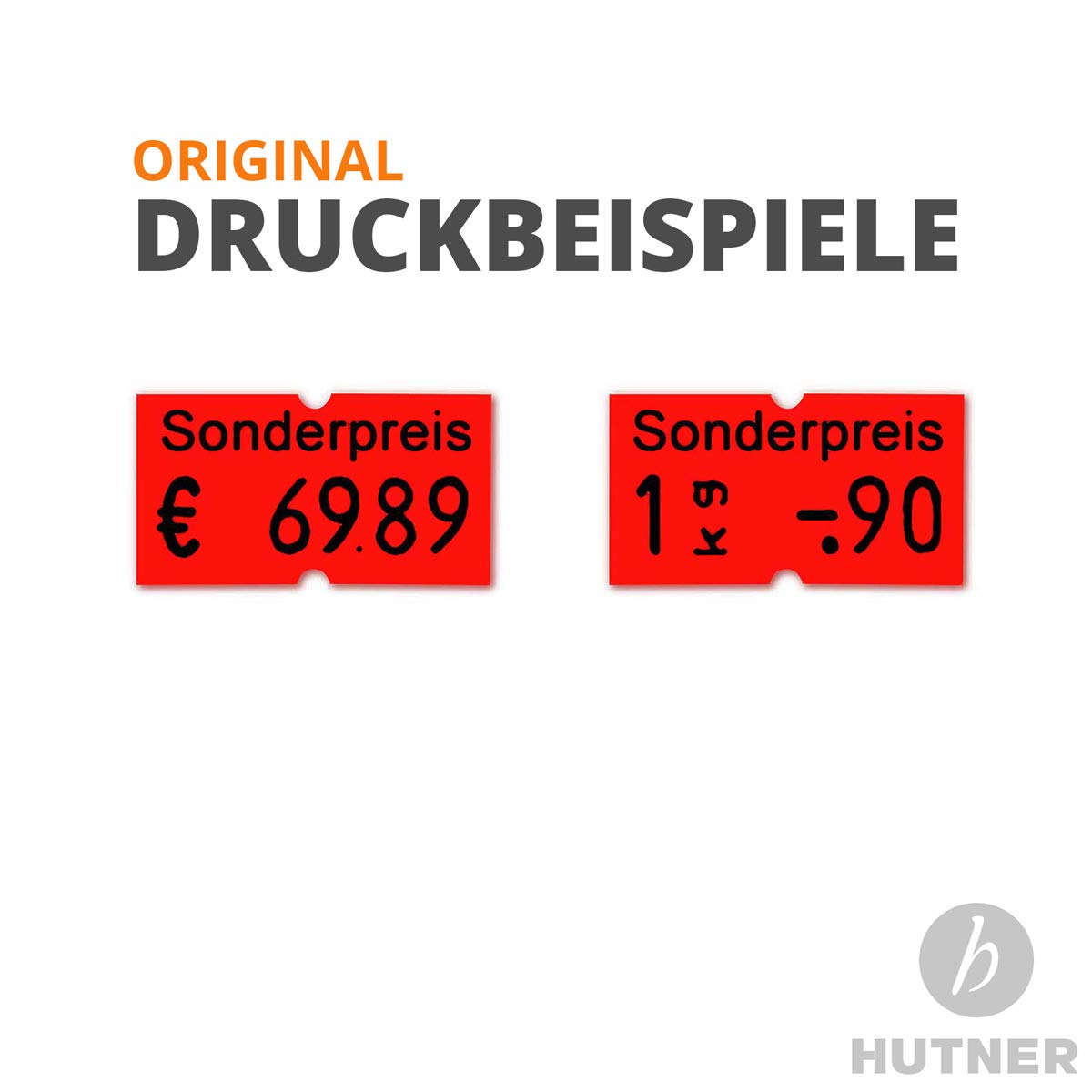 Preisauszeichner Set Jolly H6 inkl. 5 Rollen 21x12RE Preisetiketten - leucht-rot permanent | Aufdruck: Sonderpreis | HUTNER
