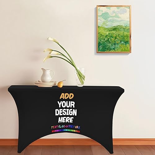 Miniatura 5 de wxyzdq Mantel personalizado con logotipo de empresa, diseño personalizado de tu imagen, texto, nombre, alta elasticidad, prevención de arrugas,