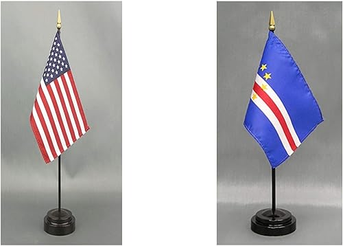 Miniatura 167 de Juego de banderas de escritorio de Afganistán, hecho en Estados Unidos, de rayón de 4 x 6 pulgadas, escritorio de oficina y pequeñas banderas