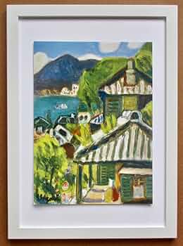 Amazon.co.jp: 鈴木信太郎 「長崎の古い家」 画集画 A4額入り