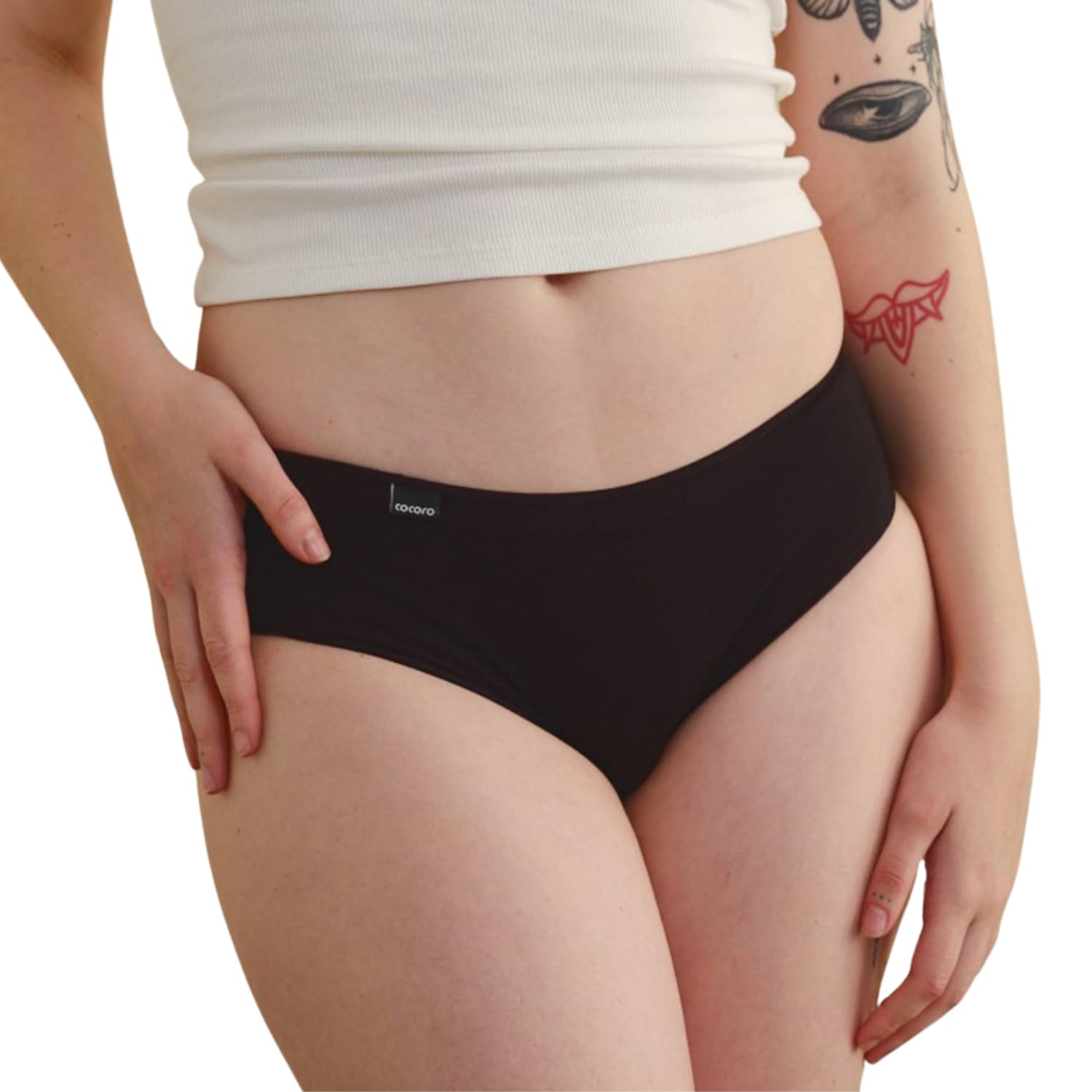 COCORO Saugfähige Unterhose für diskrete Inkontinenz, Größe L, leichte Verluste, bequem und elegant, Absorption bis zu 40 ml, wiederverwendbar, geruchsneutralisierend, leicht zu waschen