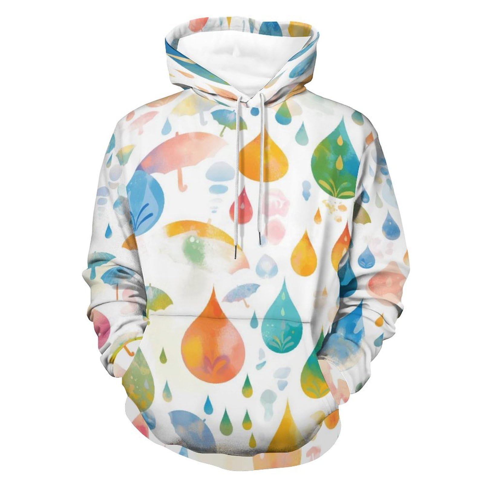 Sweatshirt Pullover Gouttes d'eau imprimé artistique unique en taille S - 8