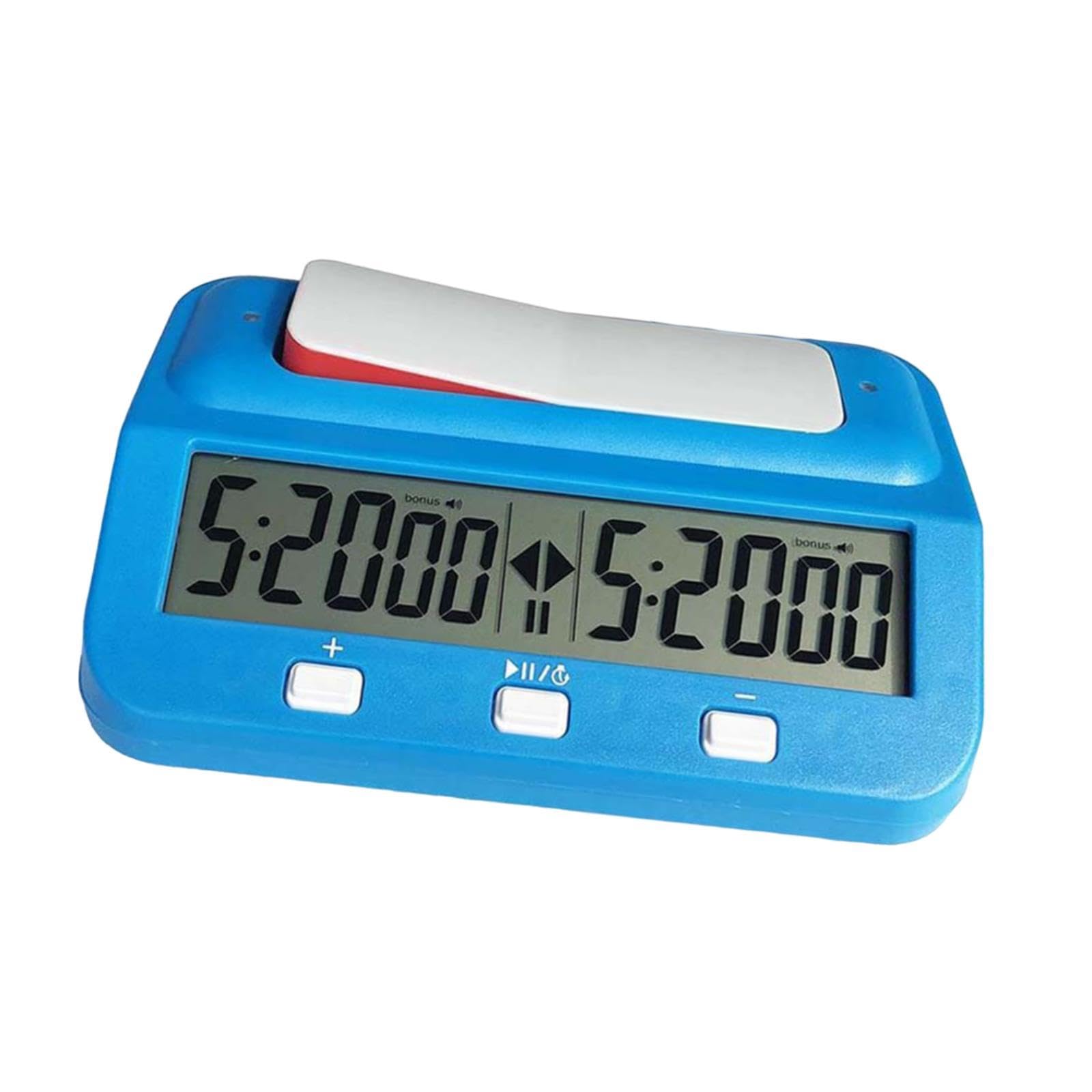 Colcolo Schachuhr Digitale Schachuhr Elektronische Schachzeit Uhr Stoppuhr mit Speicher Plussekunden Count Up Down Klarer Bildschirm PP Leichtgewicht für Anfä, Blau