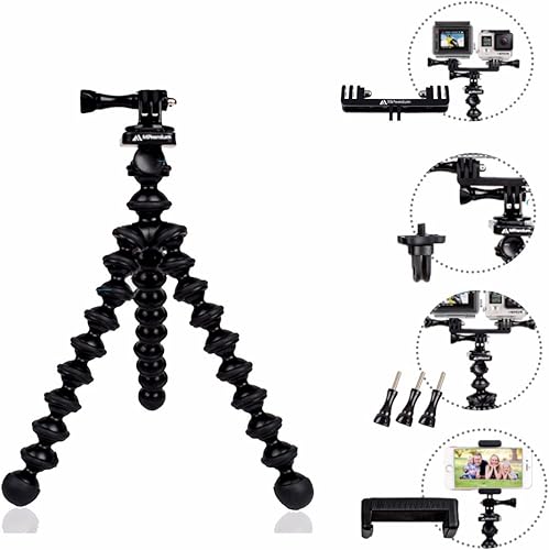 Miniatura 7 de Accesorios de adaptador de montaje con adaptador de trípode tornillos de pulgar y clip de teléfono para GoPro Hero 12 11 10 9 8 7 6 5 4 3 3+ 2 1