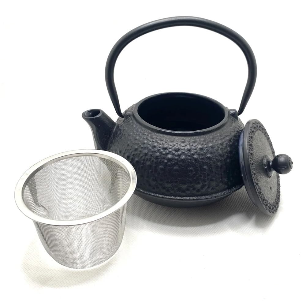 Tetera Tetera de Hierro Fundido, Tetera Tetera de Hierro Fundido for el hogar Tetera Hecha a Mano Artículos for el hogar Hervidor de Agua Utensilios de Cocina rústicos(Red)