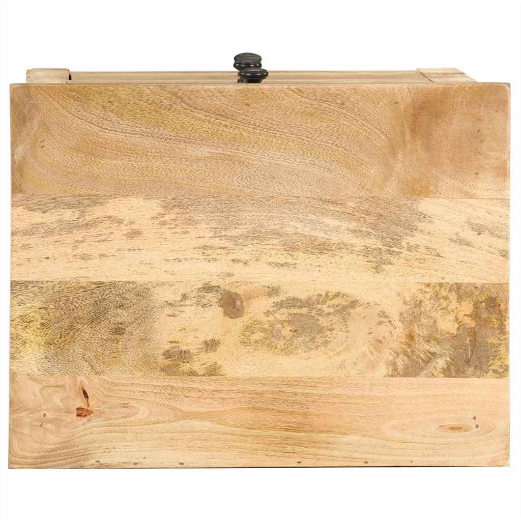 Generisch Nachttisch 45x35x60 cm Massivholz Mango mit 3 Schubladen