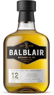 Balblair 12 Year Old Highland Single Malt Scotch Whisky 46 ABV 70cl Matured in ExBourbon DoubleFired American Oak Casks Citrus Honey and Spice Notes